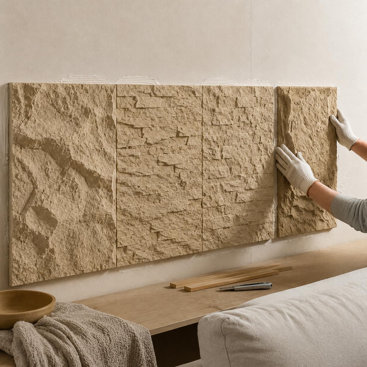 Panel corativo Pared Efecto Piedra, Piedra montaña rota