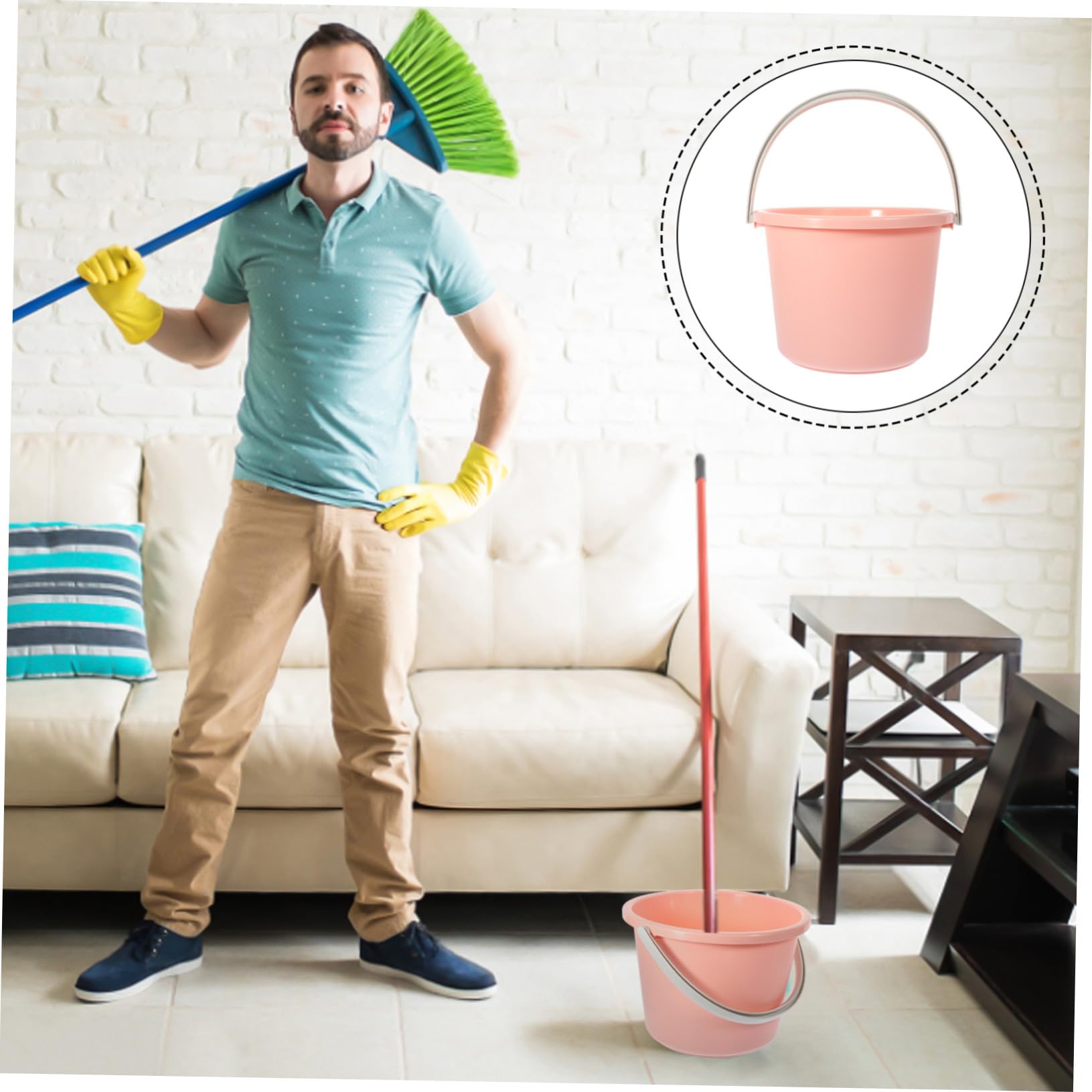 TOPBATHY Secchio per Acqua Domestico in Plastica con Manico Robusto Adatto per Giardinaggio e Bucato Facile da Trasportare e Pulire