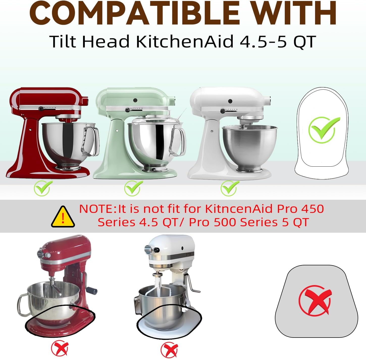 2-in-1 Mixer Slider with Storage for KitchenAid 4.5-5 Qt Tilt Head Mixer