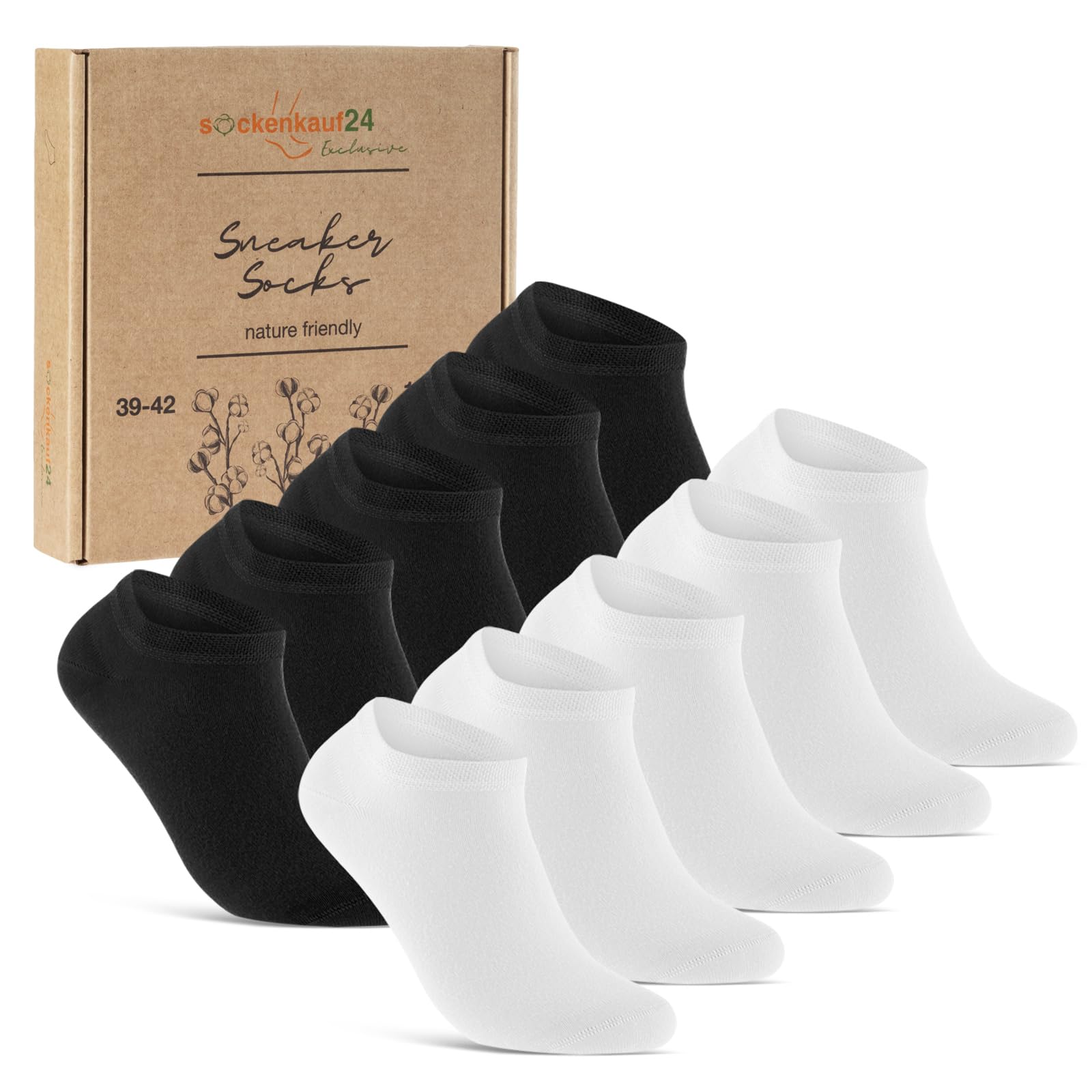 sockenkauf24 10 Pares Calcetines Tobilleros Hombre Mujer Calcetines Cortos Algodón Transpirables