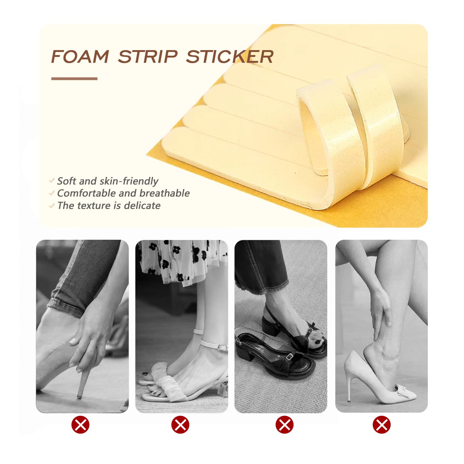12 piezas de correas acolchadas para mujer, agarre antideslizante para el talón, agarre adhesivo para zapatos, correas de talón finas para tacones altos, mujeres y hombres, zapatos sueltos, negro y