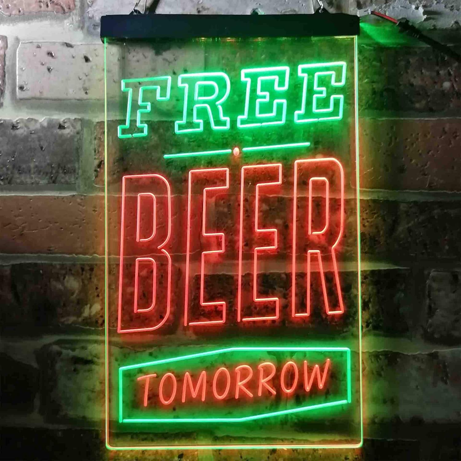 ADVPRO Free Beer Tomorrow Dual Color LED Neon Sign Green & Red 8 x 12 Inches st6s23-i3630-gr