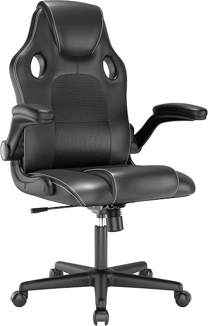 Play haha.Gaming chair Office chair Swivel chair Computer chair Work chair Desk chair Ergonomic Chair Racing chair Leather chair PC gaming chair (Black)
