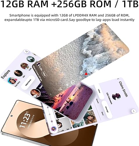 Miniatura 5 de Teléfono celular S25 Ultra desbloqueado 2025-6.9 pulgadas, pantalla HD Android 15, 8GB+256GB, teléfono Android con batería 7000mAh, huella dactilar,