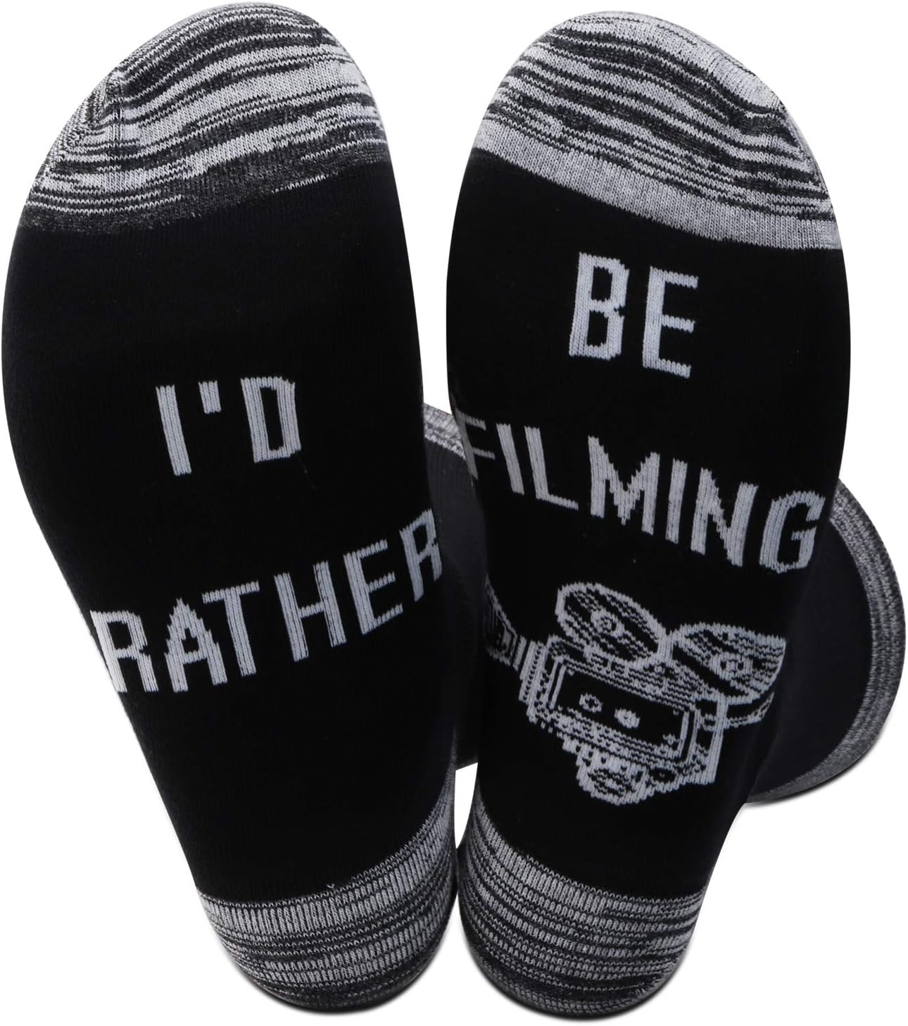 JXGZSO I'd Rather Be Filming Movie Camera Socks Gift for Director Videographer Writer (Black-filming)