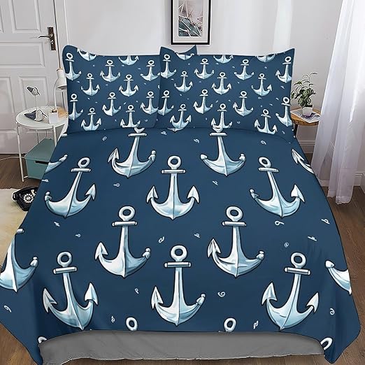 Ship Anchor Duvet Cover Set 3D Printed Duvet Cover Set for Kids Boys