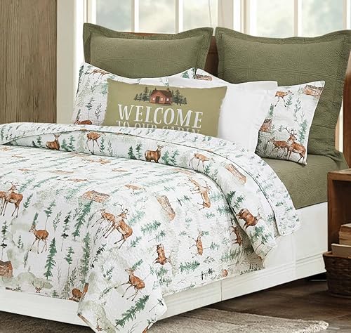 Miniatura 2 de C&F Home Welcome to Our Cabin - Almohada bordada de 24 x 12 pulgadas, color verde