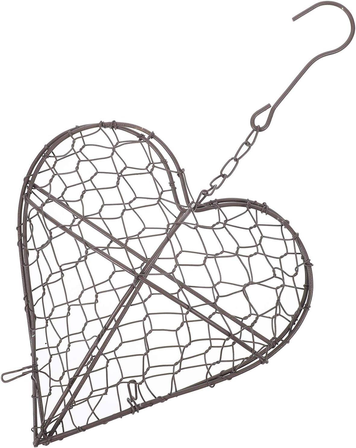 DOITOOL Wall Hanging Flowerpot Iron Garland Basket Heart Shape Decor Succulent Decor Space-Saving