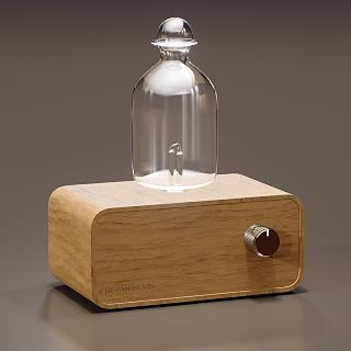 Glass Essential Oil Diffuser with Handmade Wood Base for Aromatherapy, Waterless Aroma Diffuser, Portable & Rechargeable Essential Oil Nebulizer with 4 Modes Timer, A Fragrance Diffuser Gift, Aria