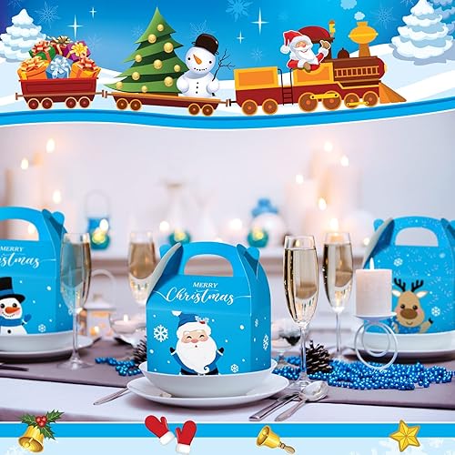 Miniatura 7 de Qeeenar 48 cajas de golosinas de invierno para fiestas, regalos a granel para regalar galletas, dulces, golosinas 3D, lindo embalaje de cartón con