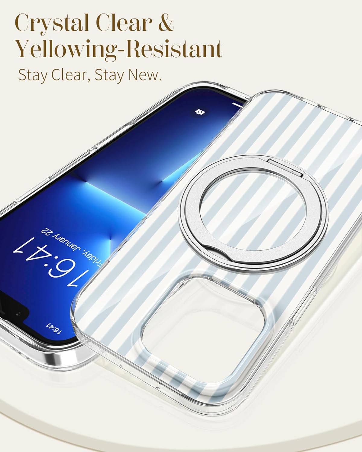 Loheckle for iPhone 13 Pro Max Case with Stand- Compatible with MagSafe Women Girls Cute Girly Aesthetic Unique Design Soft TPU Magnetic Ring Phone Cover for Apple 13 Promax, Stripes - Image 5