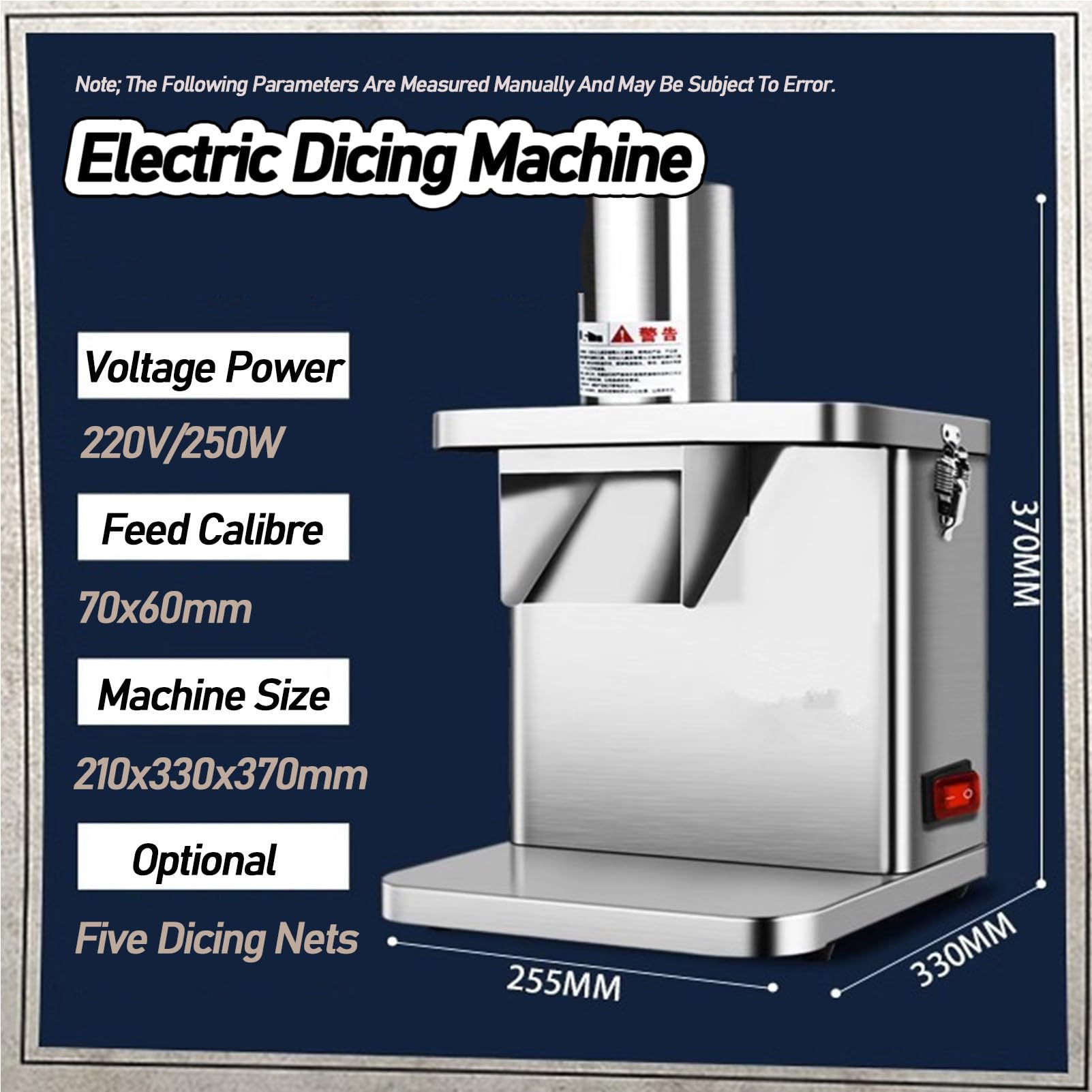 Elektrischer Zerkleinerer, Fleischschneidemaschine Für Haushalt Und Gewerbe, Automatischer Edelstahl-Schneider Für Gurken, Karotten, Kartoffeln Und Zwiebeln,