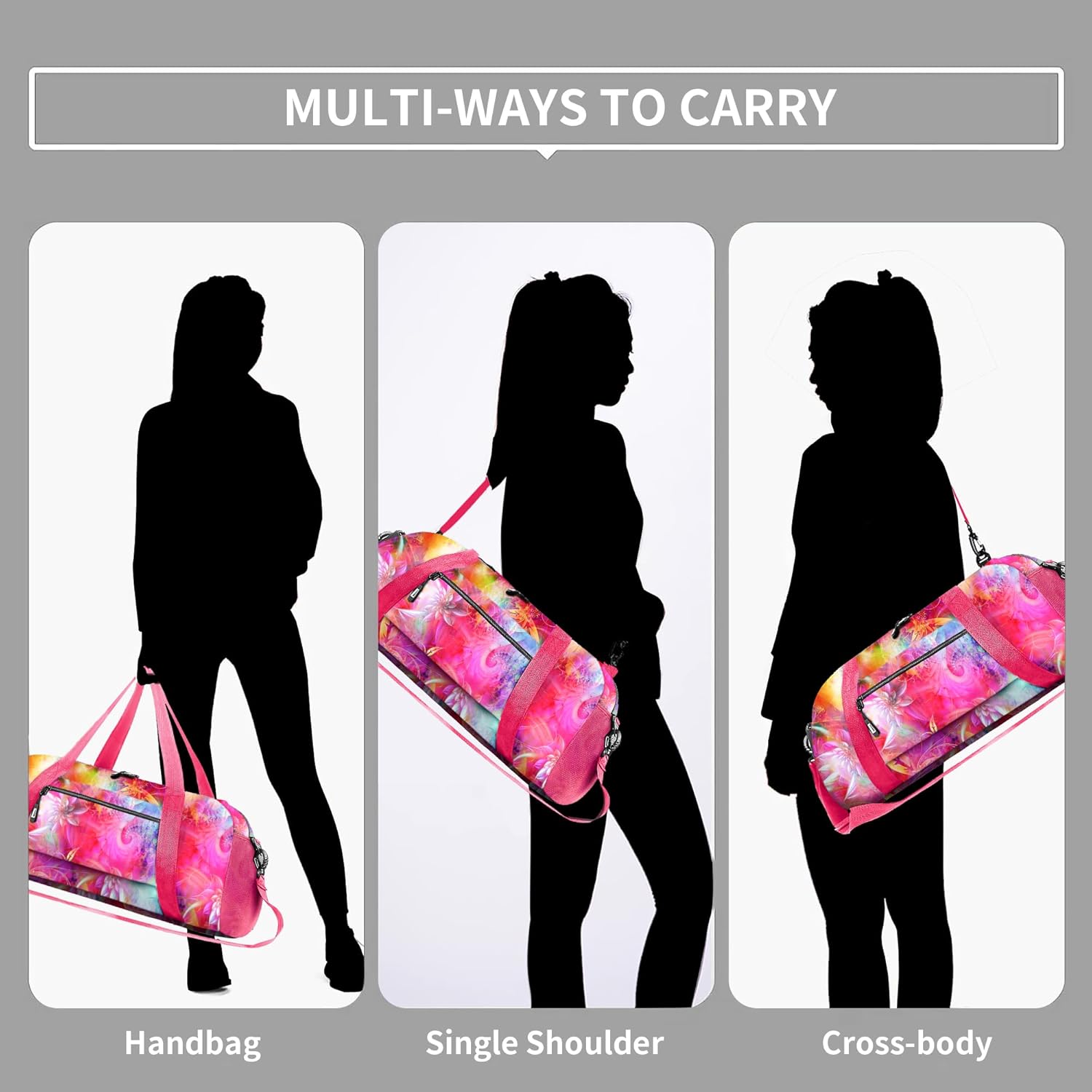 Stumdo Kids Overnighter Duffel Bags for kids, Carry-On Size & Ideal for School Practice or Overnight Travel Weekender Tote for Travel Gym Sport bag for Boys & Girls… (12hhong) - Image 6