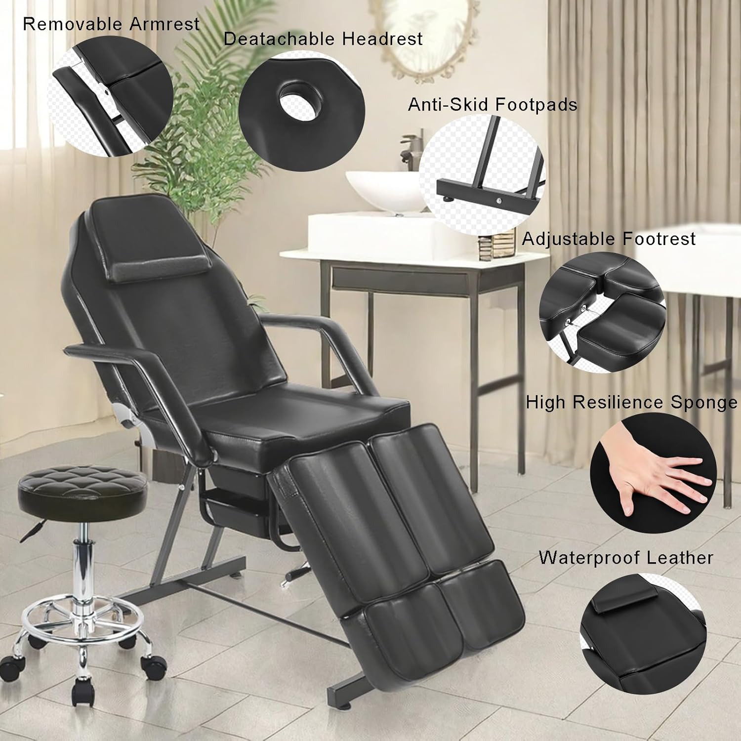 Tattoo Chair for Client with Split Legs,Lash Bed Jamaica Ubuy