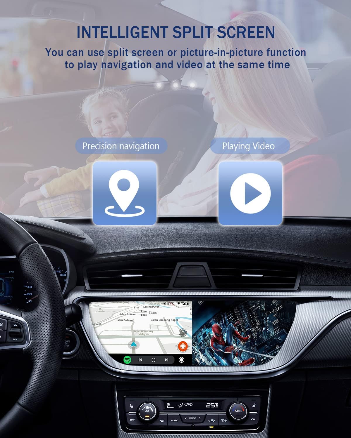 OTTOCAST CarPlay AI Box Multimedia Video Box Android 9.0 4+64G，Support Wireless Android Auto CarPlay YouTube Netflix Split Screen Plug & Play Bulit-in GPS 5G WiFi, ONLY for OEM Wired CarPlay Cars : Electronics