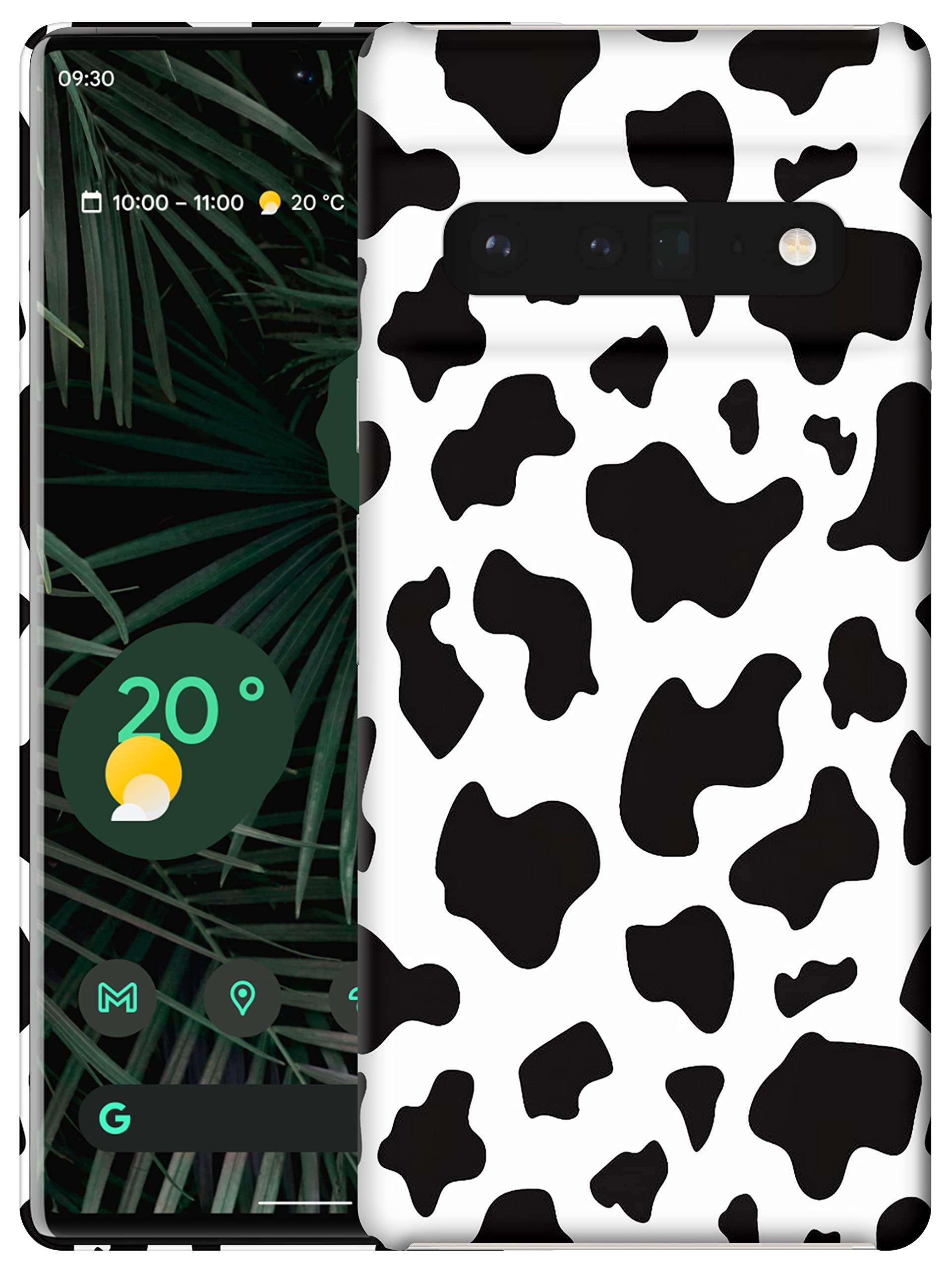 Glisten - Pixel 6 Pro Case, Google Pixel 6 Pro Case - Cow Skin Print Design Printed Slim, Cute Plastic Hard Snap on Protective Designer Back Phone Case/Cover for Google Pixel 6 Pro (2021). White