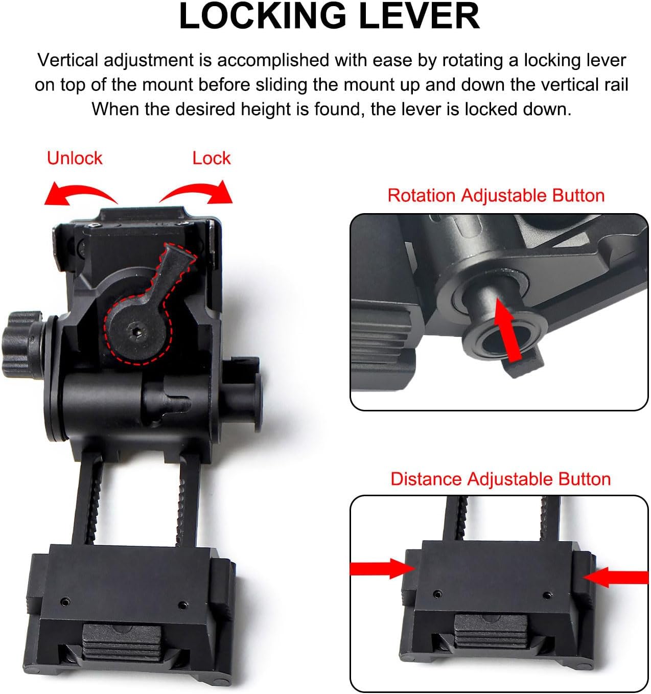 Night Vision Goggles NVG Mount for L4G24 Full Metal,Adjustable g24 Tactical Helmet Mount for PVS18 PVS-15 GPNVG18 Night-Vision Device,Aluminum PVS 14 Dovetail Accessories for NVGs Gear