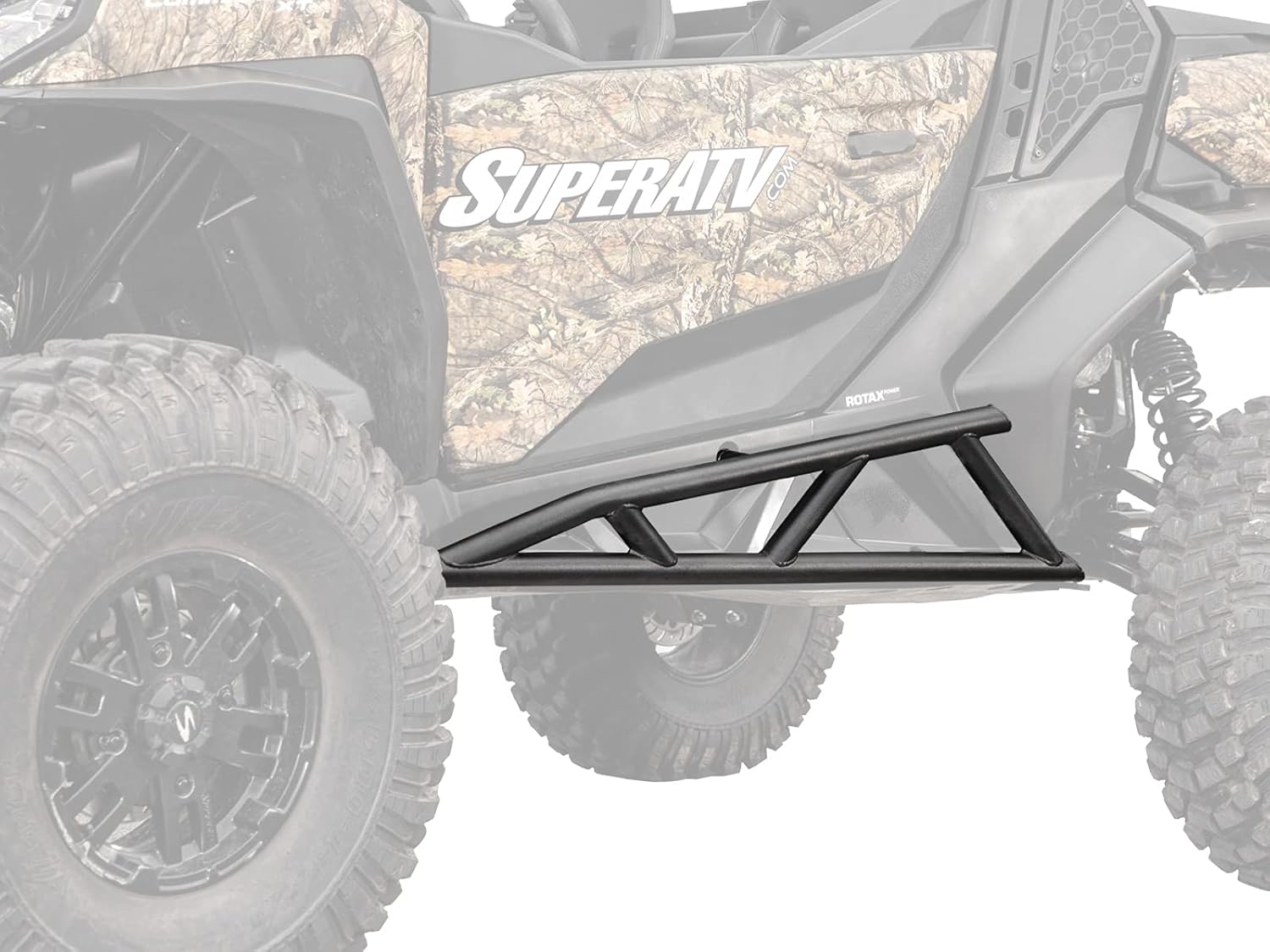 SuperATV Nerf Bars/Tree Kickers/Rock Sliders Compatible with Can Am Models (See Fitment) | Black | Bolt-On | 1.75” Diameter Steel Tubing | Powder Coat Finish | Easy Install