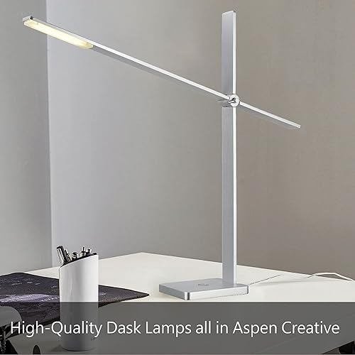 Miniatura 3 de Aspen Creative 40016 - Lámpara de mesa tradicional de cerámica de 26 pulgadas de alto, color beige con base de níquel satinado y pantalla de lámpara