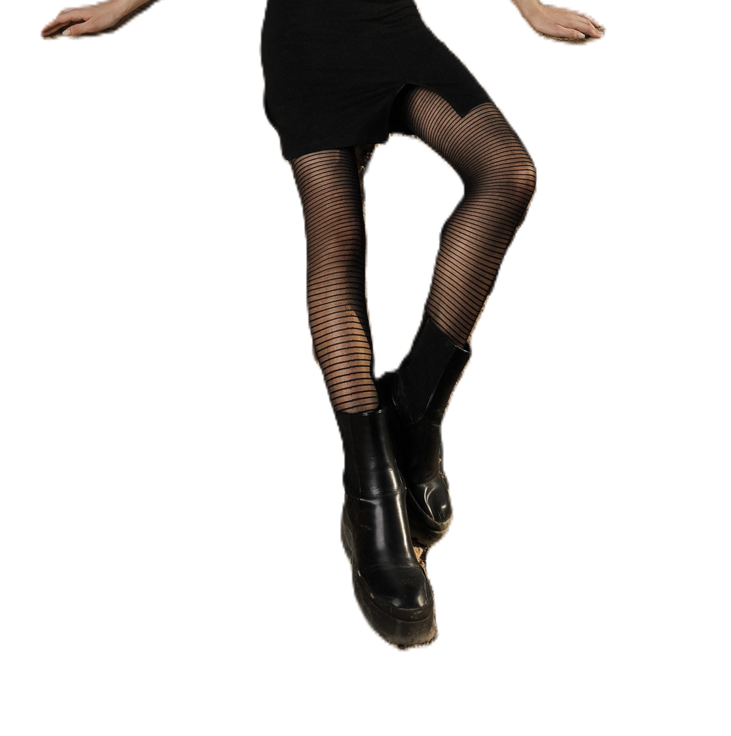 Sponsored Ad – Black Tights for Women with Elegant Striped Pattern, Ultra Soft & Durable Black Stockings | Pantyhose for Women Ages (18-80) | Stretchy & Comfy Women's Tights