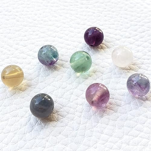 Miniatura 40 de Cuentas de piedra para hacer joyas, piedras preciosas naturales redondas sueltas espaciadoras para pulseras, collares y aretes, Piedra Kit