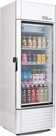 PremiumLevella PRF65DX Single Door Merchandiser Refrigerator - 6.5 cu ft, Silver