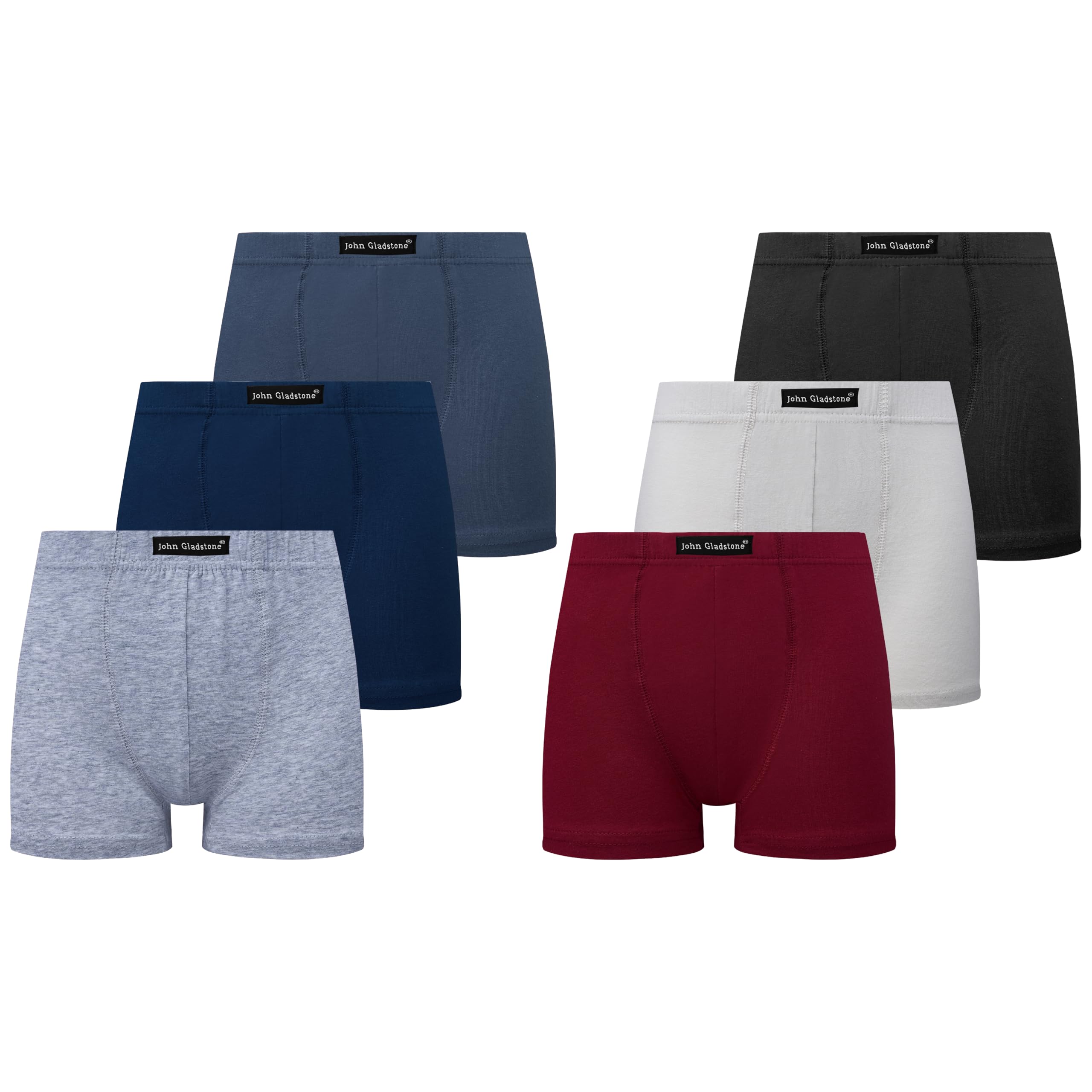Boy's Boxer Plain Inner Elastic Assorted Colors Pack of 6