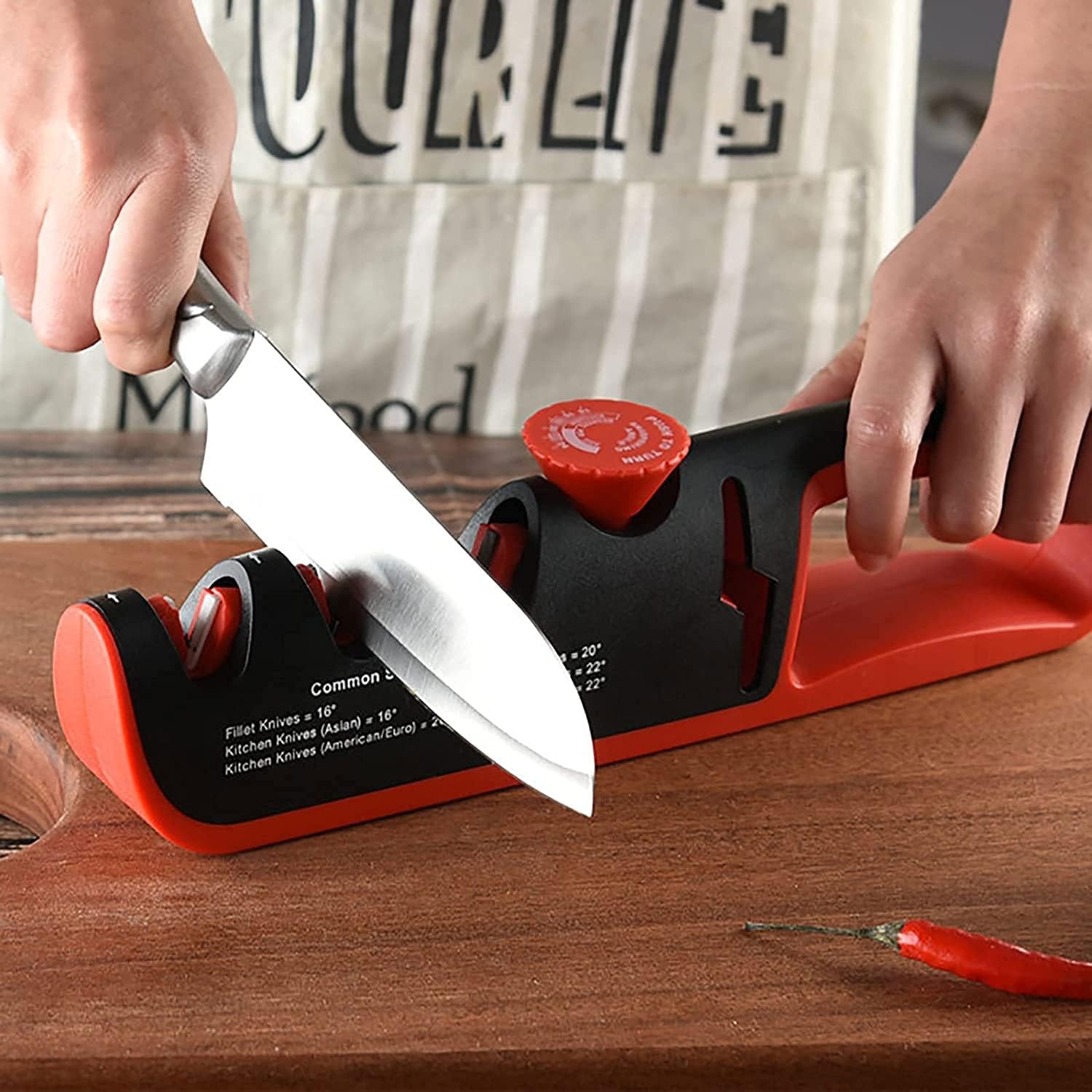 4-in-1 Kitchen Knife Accessories 3-Stage Knife Sharpener Helps Repair Restore Polish Blades Multi-Function Quick Knife Sharpener (Color : Black)