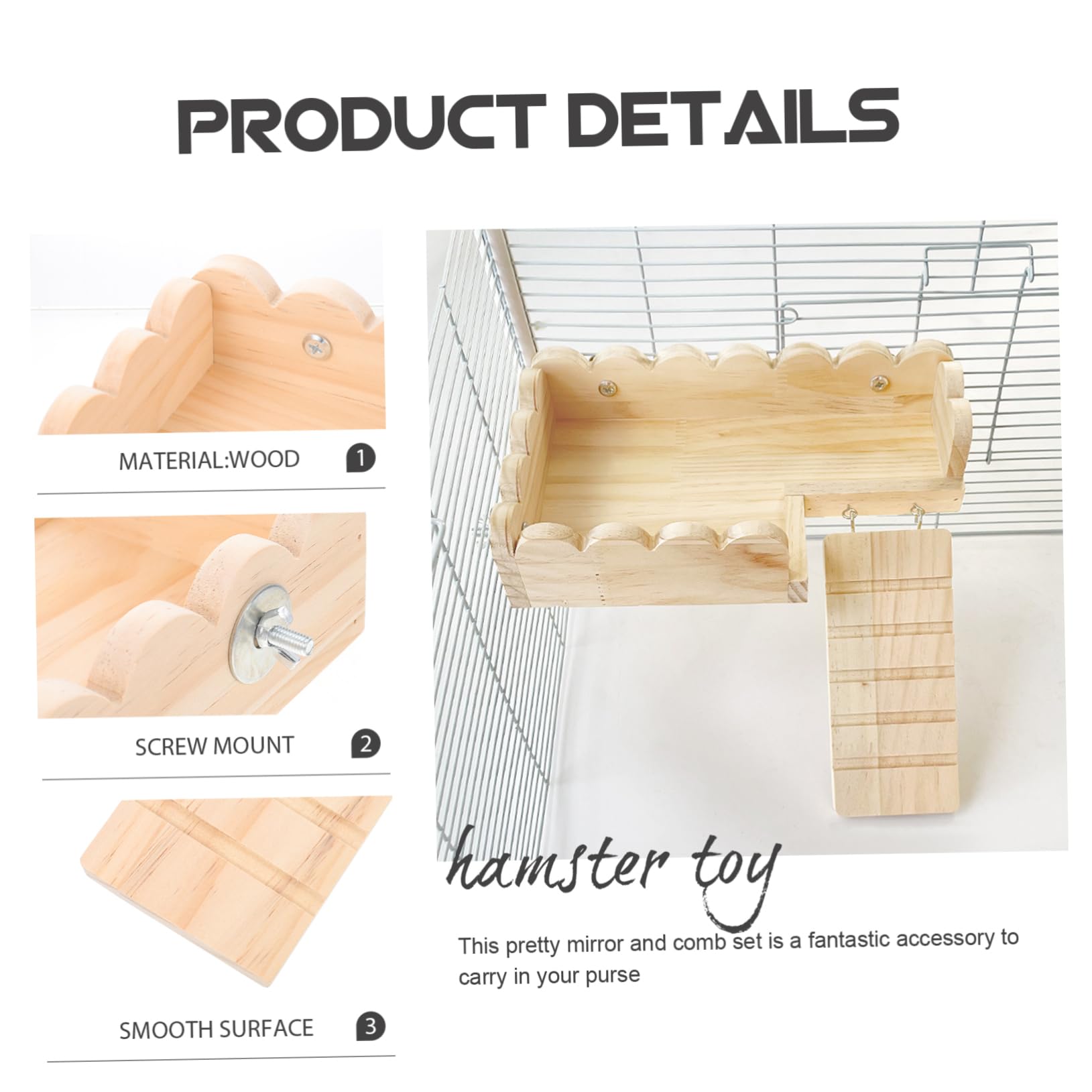 Hámster Juguete Conejillo De Indias De Juguete Pequeño Juguete para Mascotas De Madera Hámster Plataforma Hámster Tablero De Madera Hámster Accesorios Hámster Junta Pequeña