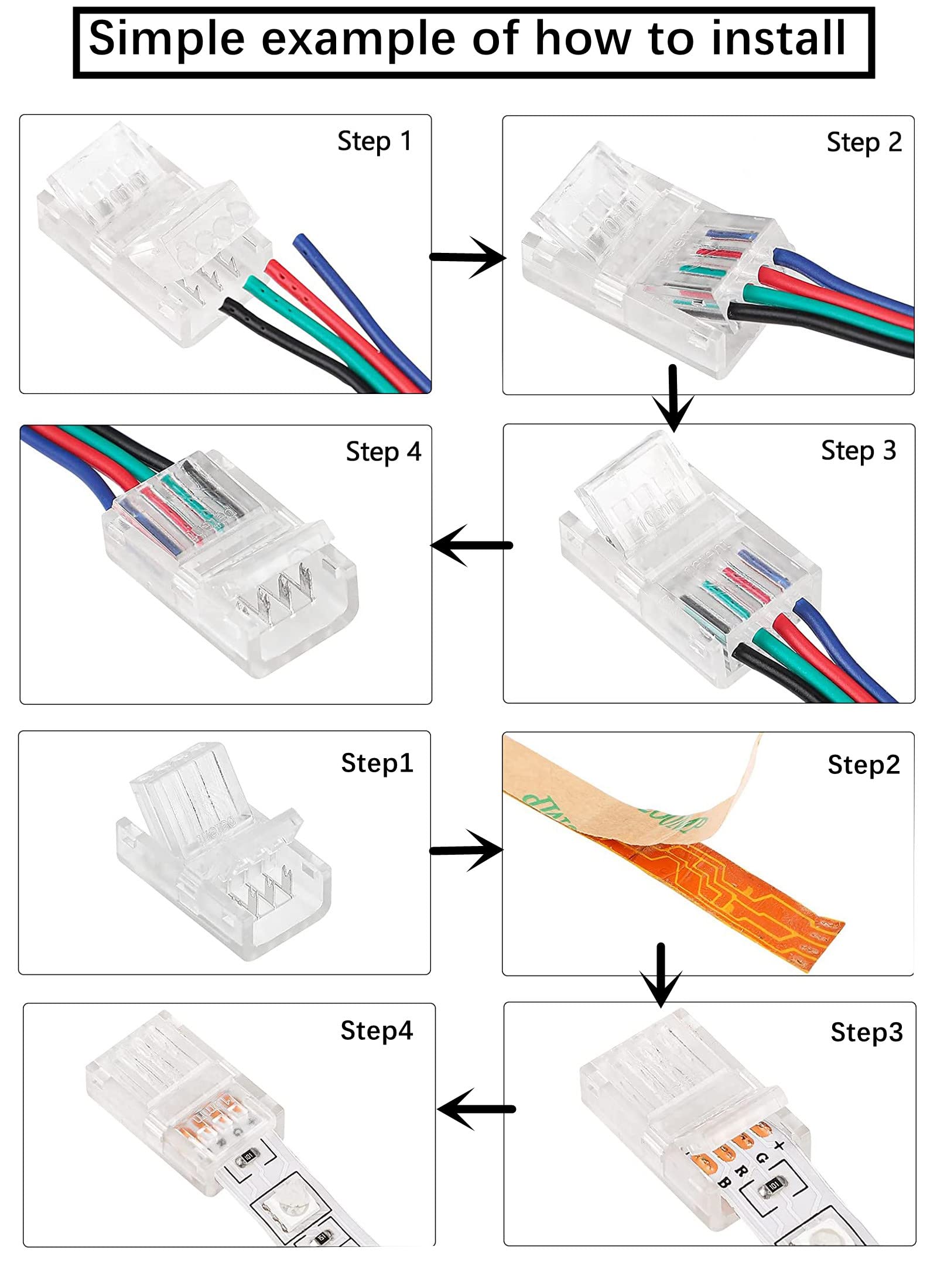 HUAZIZ 42 Pièces Connecteurs De Bandes LED 3 Broches 10 Mm
