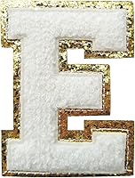 Vista 120 de SPRT - Parches de letras de chenilla universitaria con purpurina, parche de letras blancas para planchar con letras del alfabeto para disfraz