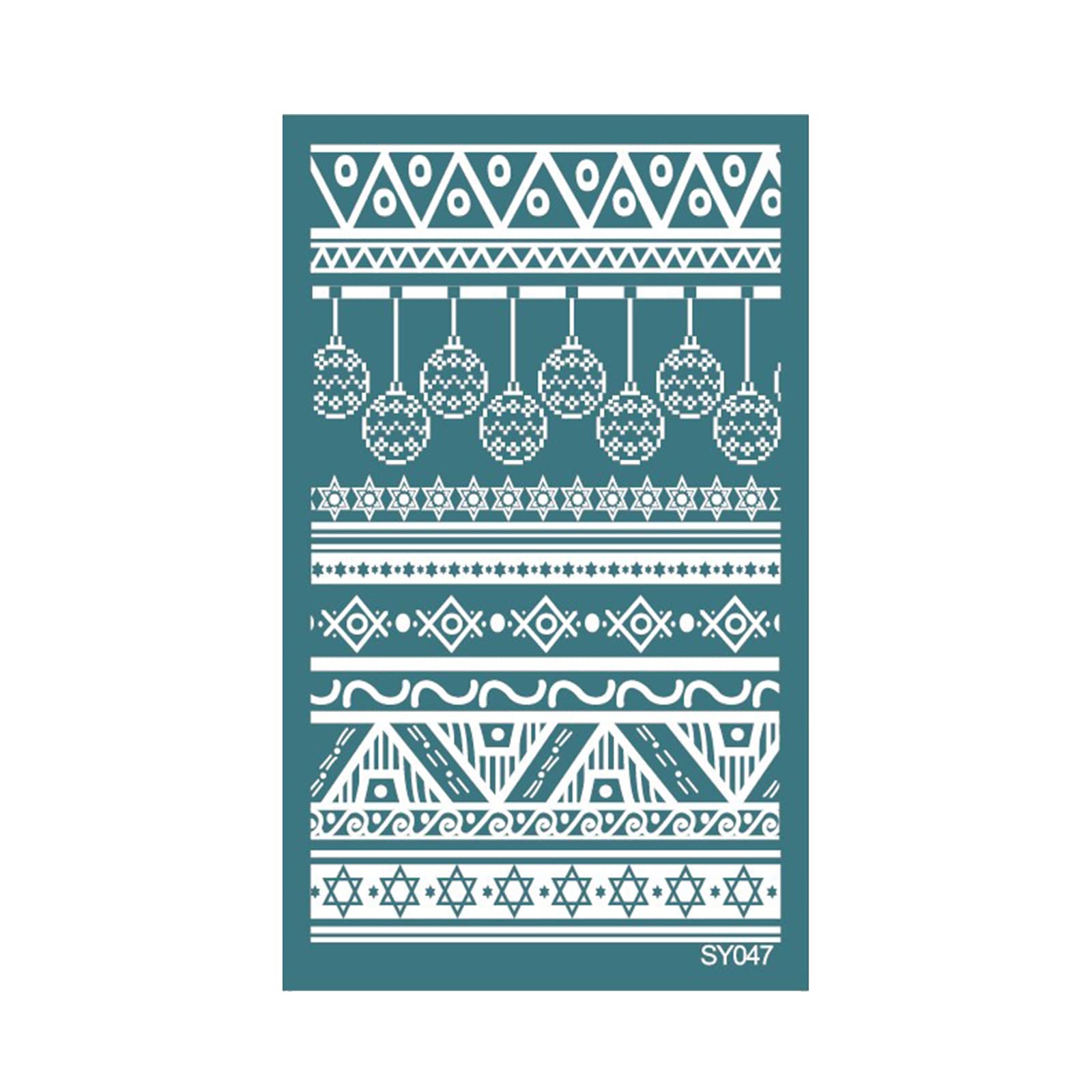 Zgehnao Sy047 Silk Screen Stencil Geometric Transfer Mesh Stencils Reusable Self-Adhesive Screen Printing Scrapbooking Jewelry
