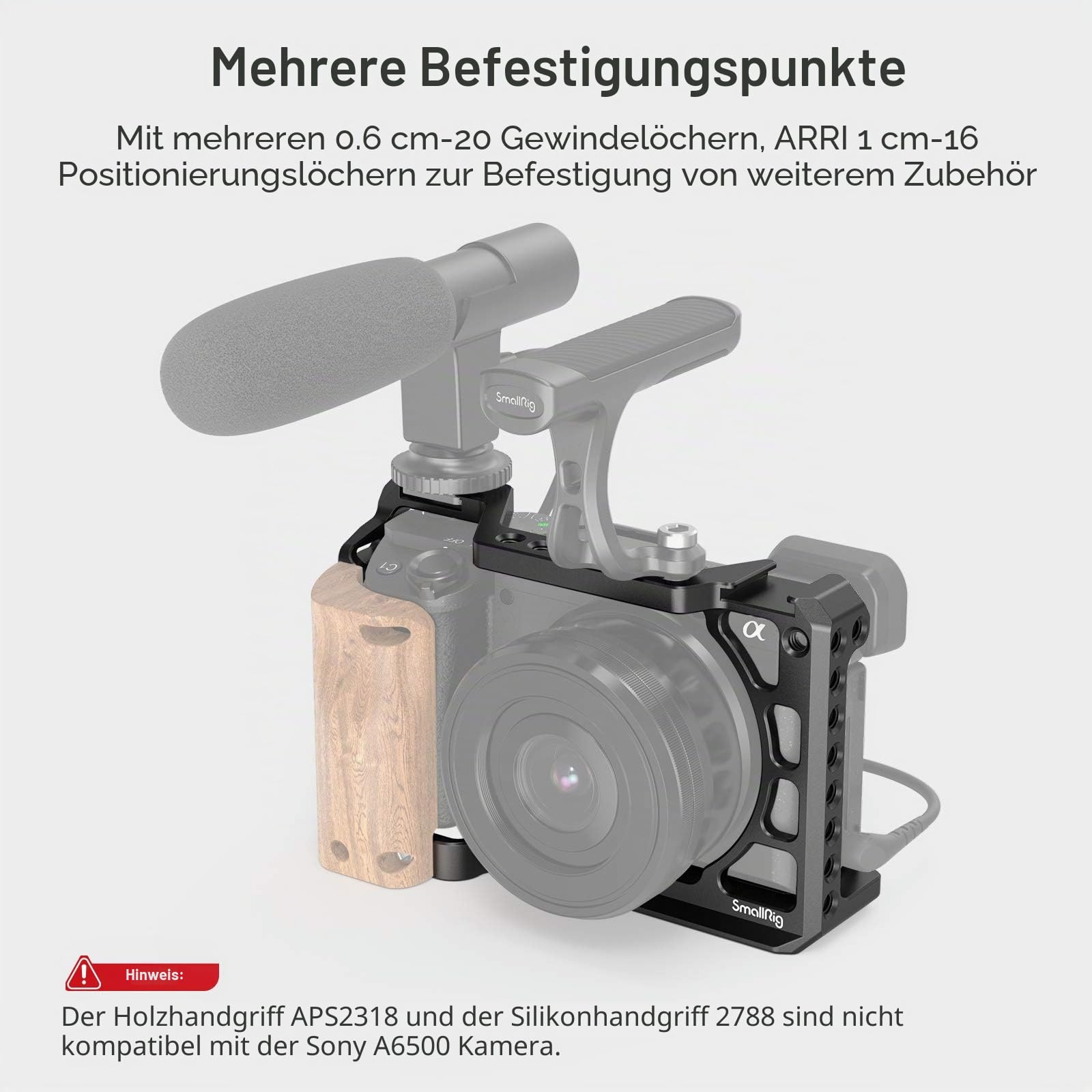 SMALLRIG A6500 Cage A6400 Kamerakäfig für Sony A6100/ A6300/ A6400/ A6500 Cameras - 2310C