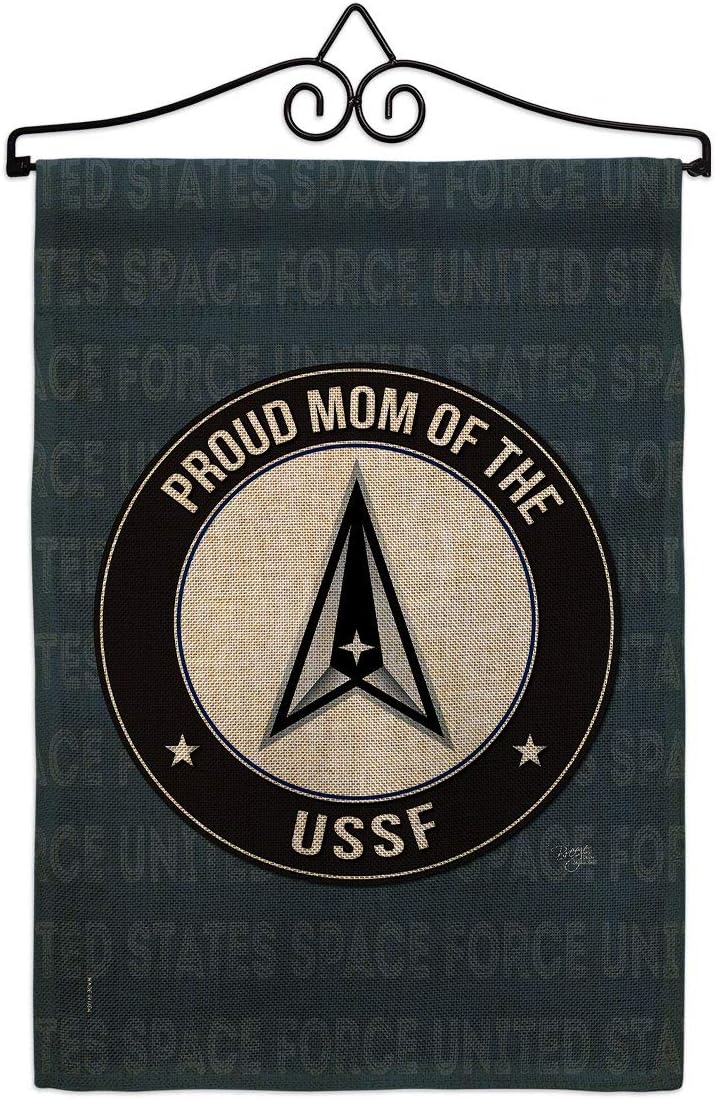 Space Force Proud Mom USSF Garden Flag Armed Forces United State Air American Military Delta Official Small Decorative Gift Yard House Banner Double-Sided Made In USA 13 X 18.5
