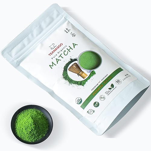 Miniatura 11 de TEANAGOO Matcha en polvo de grado ceremonial, té verde prémium para café con leche, bebida para desayuno/té verde diario, té matcha de ceremonia