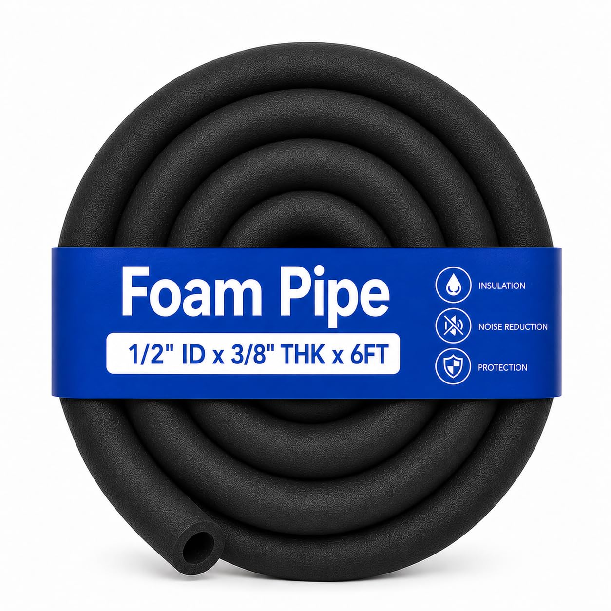 CARGEN 1/2" ID Foam Pipe Insulation Fits 1/2" OD Copper & PEX Water Pipes | For 1/2" OD PEX, PE, copper & water lines; 3/8" wall x 6FT, helps protect against freezing and condensation