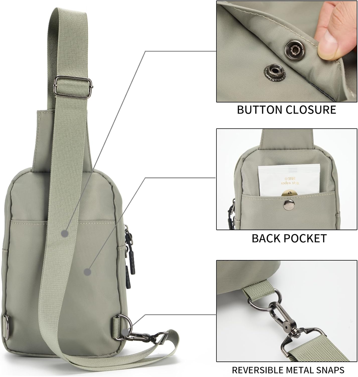 Seoky Rop Small Crossbody Bags for Women Men Nylon Water Resistant Sling Bag for Running Workout Travel - Image 3