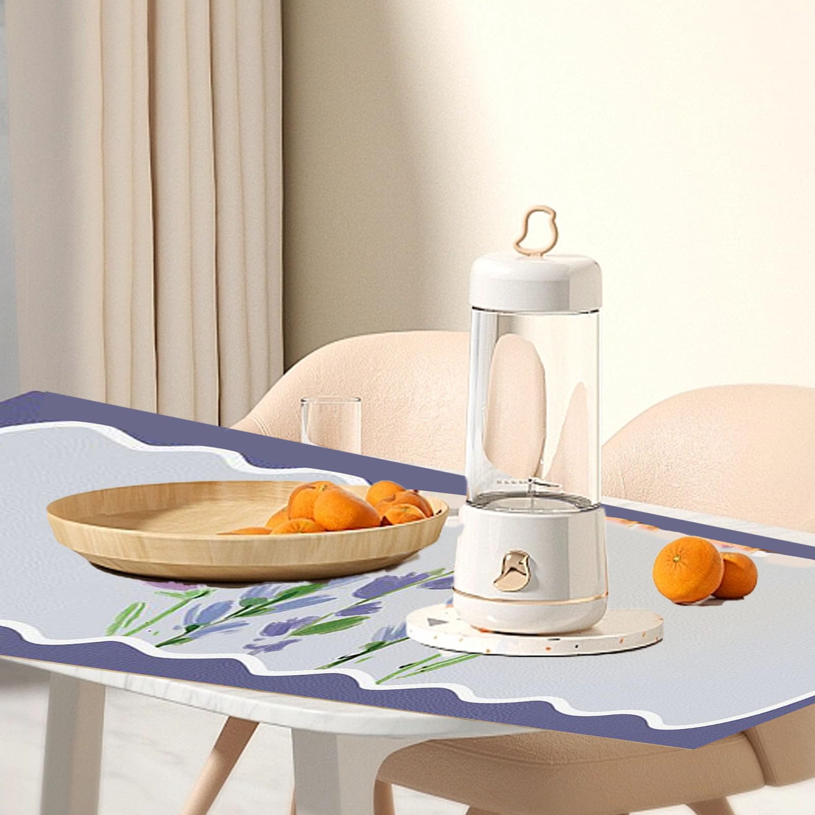 Protezione Impermeabile per Sottomano da Scrivania, Tappetino da Scrivania, Tappetino per Mouse, Simpatico Sottomano Verde a Fiori, Bellissimo Motivo Floreale con Elegante Protezione per(Fiore viola)