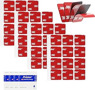 48 piezas de cinta de masilla de montaje extraíble sin residuos de 1 pulgada x 1 pulgada hecha de 3M, 3M VHB cinta adhesiva fuerte cinta adhesiva impermeable con 4 almohadillas adhesivas de repuesto