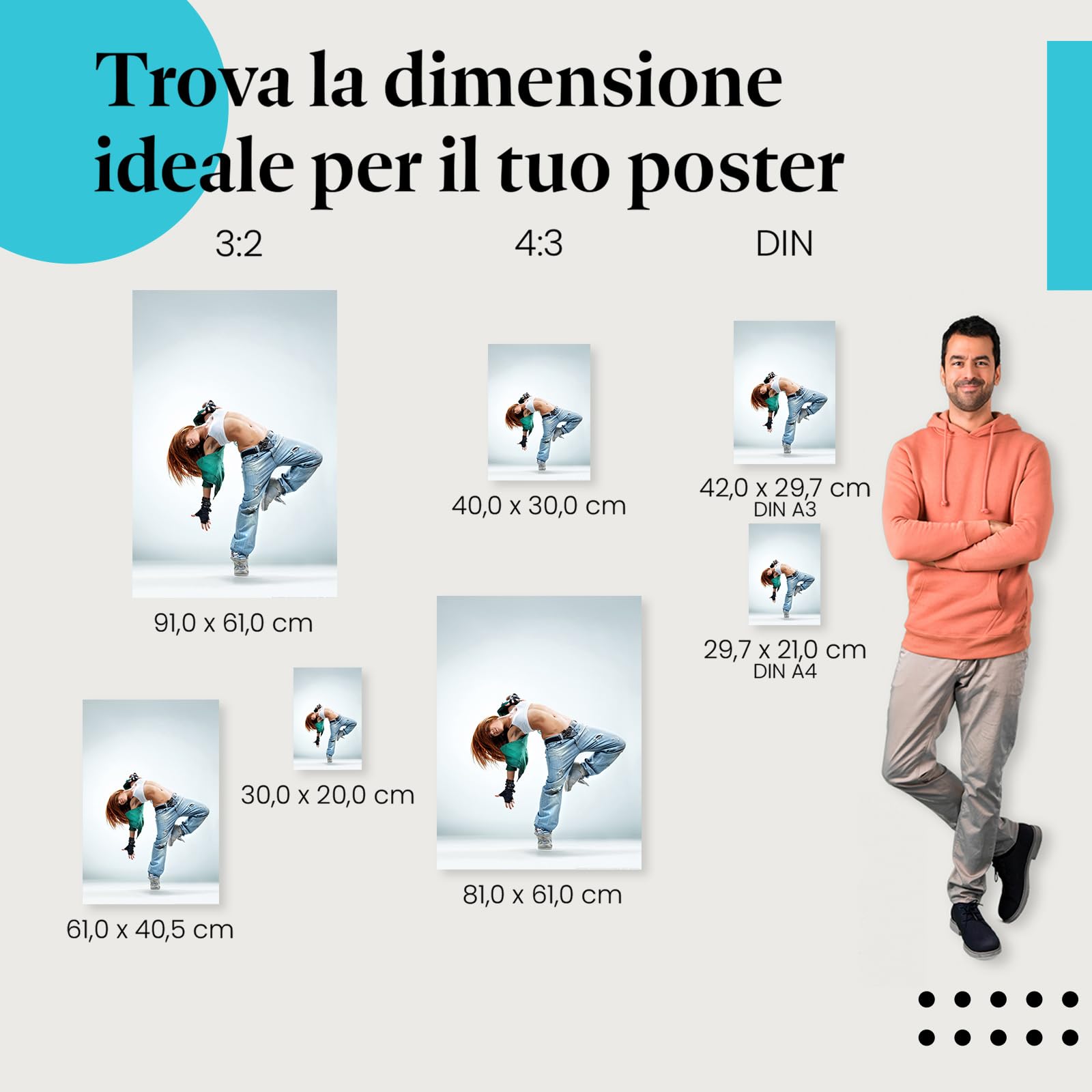 Postereck - 0193 - Hip hop, ballerina, musica, danza, street dance, donna - Decorazione da Parete, Stampa Fotografica, Arredamento Interni, Quadri - Tela - 100,0 cm x 75,0 cm