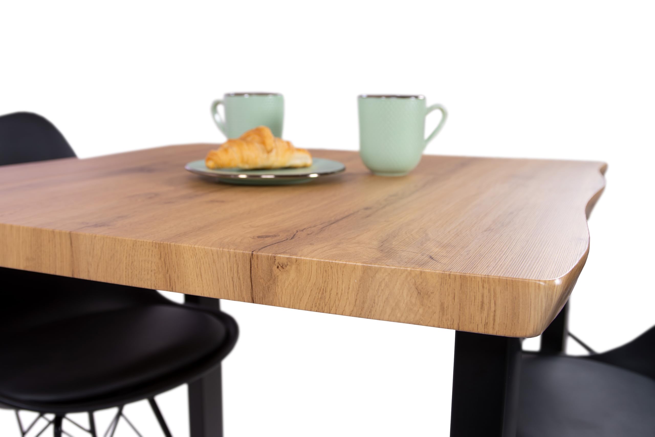 SAM Esstisch Josy 80x80 cm Holz Wildeiche-Optik U-Gestell schwarz