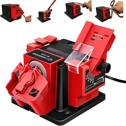 Electric Drill Bit Sharpener, 3-in-1 Universal Sharpening Station, Multifunction Electric Sharpening Machine for Drill Bit Knife Chisel Scissor