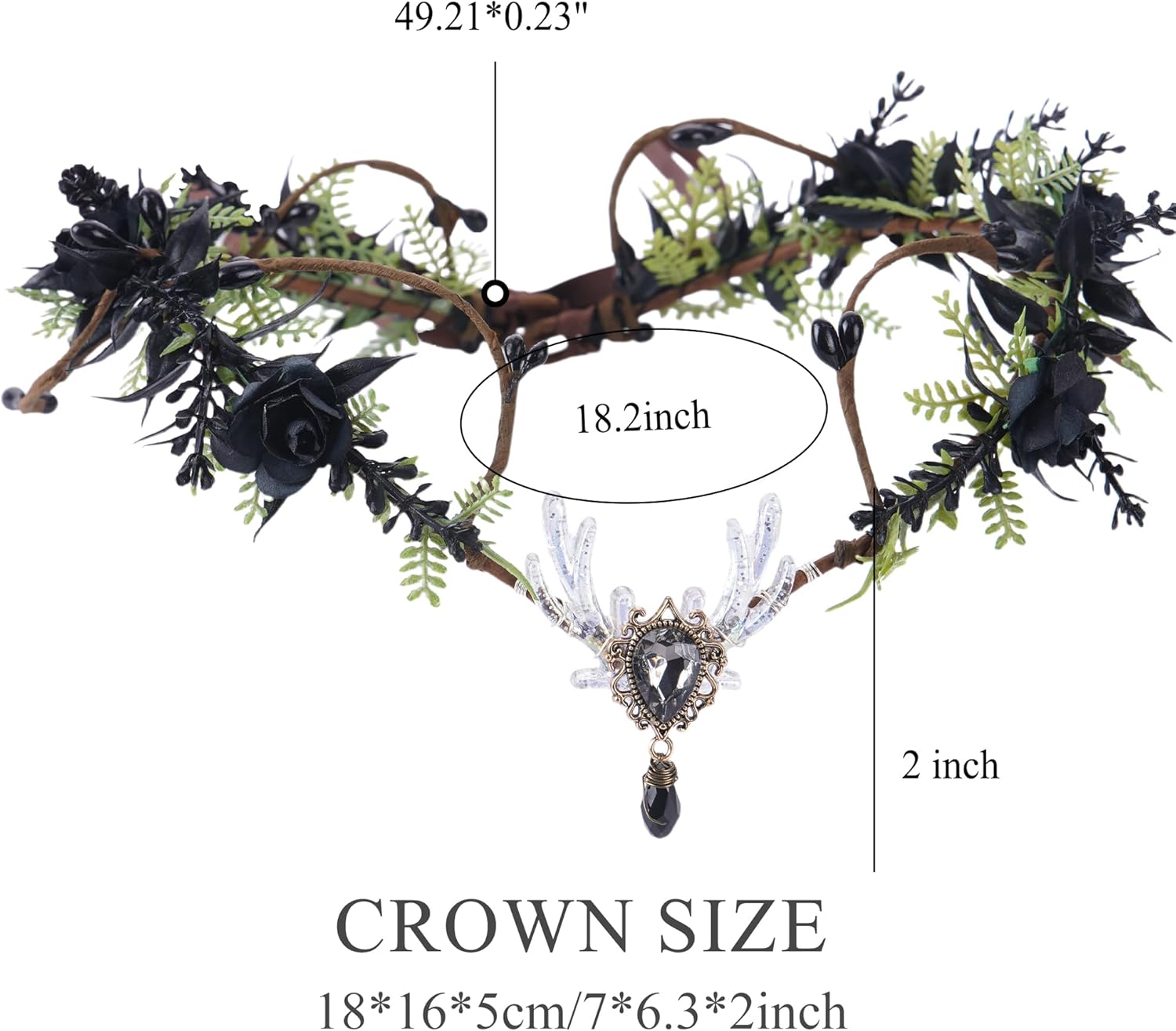 MOSTORY Woodland Flower Fairy Crown - Floral Elf Circlet for Fairy Accessories Women Fairycore Renaissance Cosplay Fantasy - Image 6