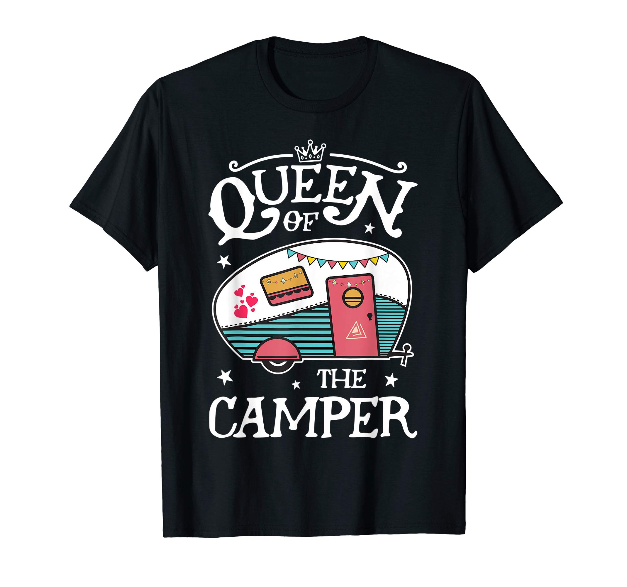 Lique OutdoorQueen Of The Camper Funny Camping Outdoor Women Girls Zip T-ShirtOEKO-TEX STANDARD 100