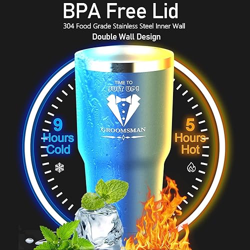 Miniatura 5 de pengtai Regalos para padrinos de boda regalos de propuesta de padrino de boda juego de 6 regalos de propuesta de mejor hombre regalo de vaso de 30