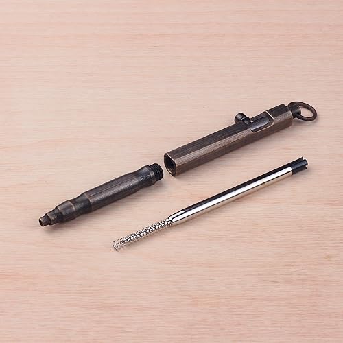 Miniatura 2 de SMOOTHERPRO Latón sólido perno acción pluma forma cuadrada para temblor Parkinson Artrítico Pocket Business EDC Signature Color Natural (BR630)