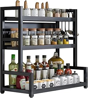Regał Kuchenny Organizer na Blat Kuchenny, Wolnostojący Stojak na Przyprawy do Półki Kuchennej, Antypoślizgowa Stabilna Butelka na Przyprawy Stojak na Owoce (Size : 50cm (20in) wide)
