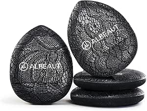 ALBEAUT Mini Cushion Puff, 4PCS Finger-Fit Teardrop Makeup Applicator for Concealer, Cream Blush &amp; Highlighter, Precision Detail Puff for Under Eye &amp; Nose