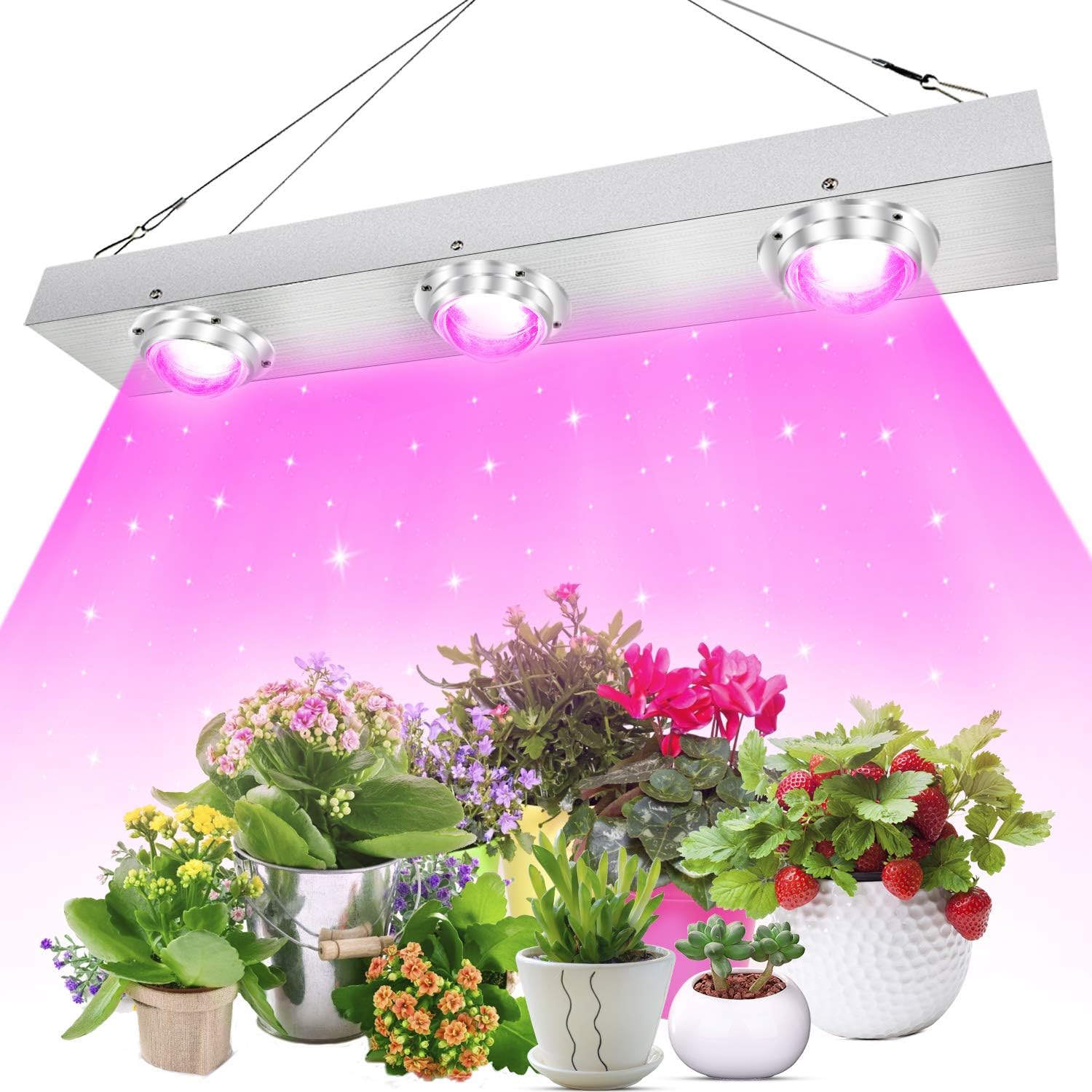 Cob 600W Plant Grow Light Full Spectrum Grow Lights for indoor plants Stronger Heat Dissipation Without Noise3pcs200W CREE COB Grow Lamp Bulb for Succulent Plants Hydroponics Greenhouse Veg and Flower