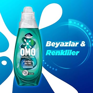 Omo Express Fresh Kötü Koku Karşıtı Renkliler&Beyazlar Sıvı Çamaşır Deterjanı 840 ml